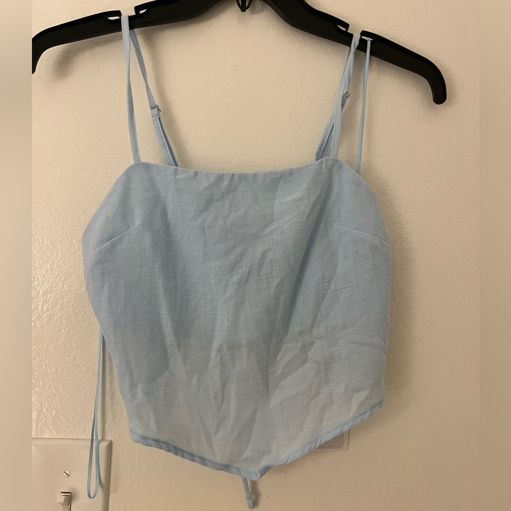 Bershka Light Blue Crop Top